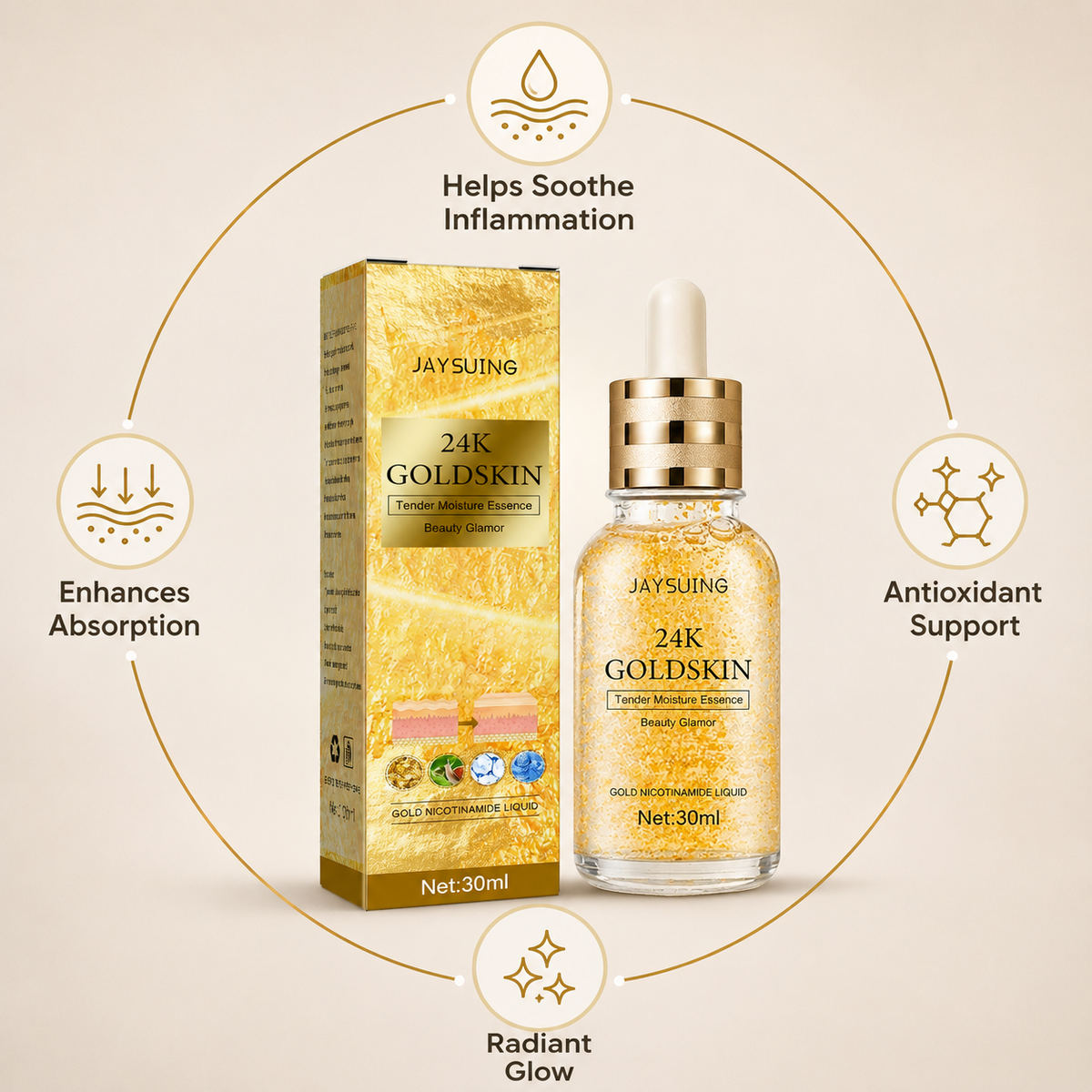 Gold and Nicotinamide Facial Serum