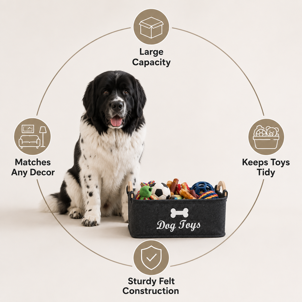 Decorative Dog Toy Storage Basket